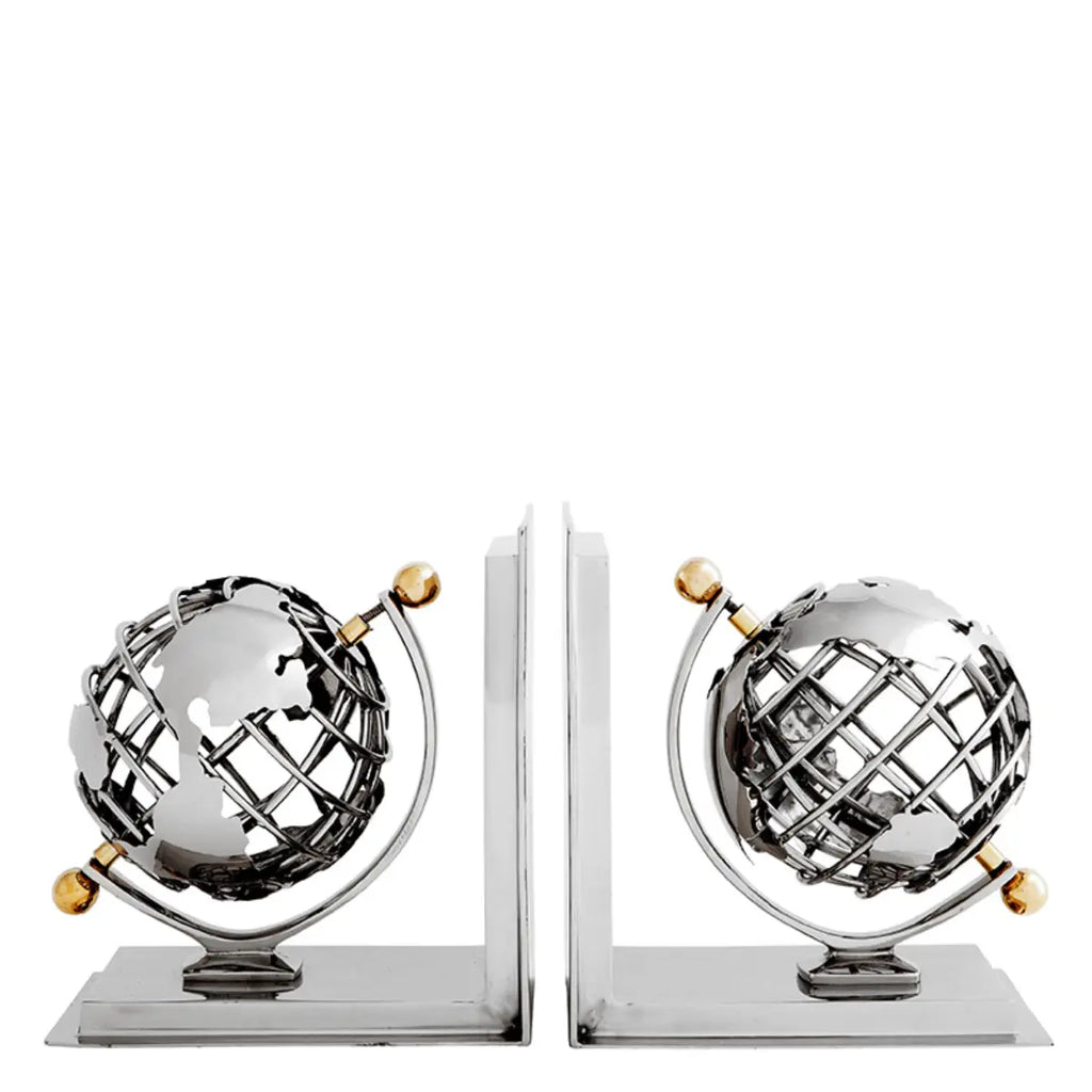 EICHHOLTZ BUCHSTÜTZEN GLOBE 2ER SET 105302