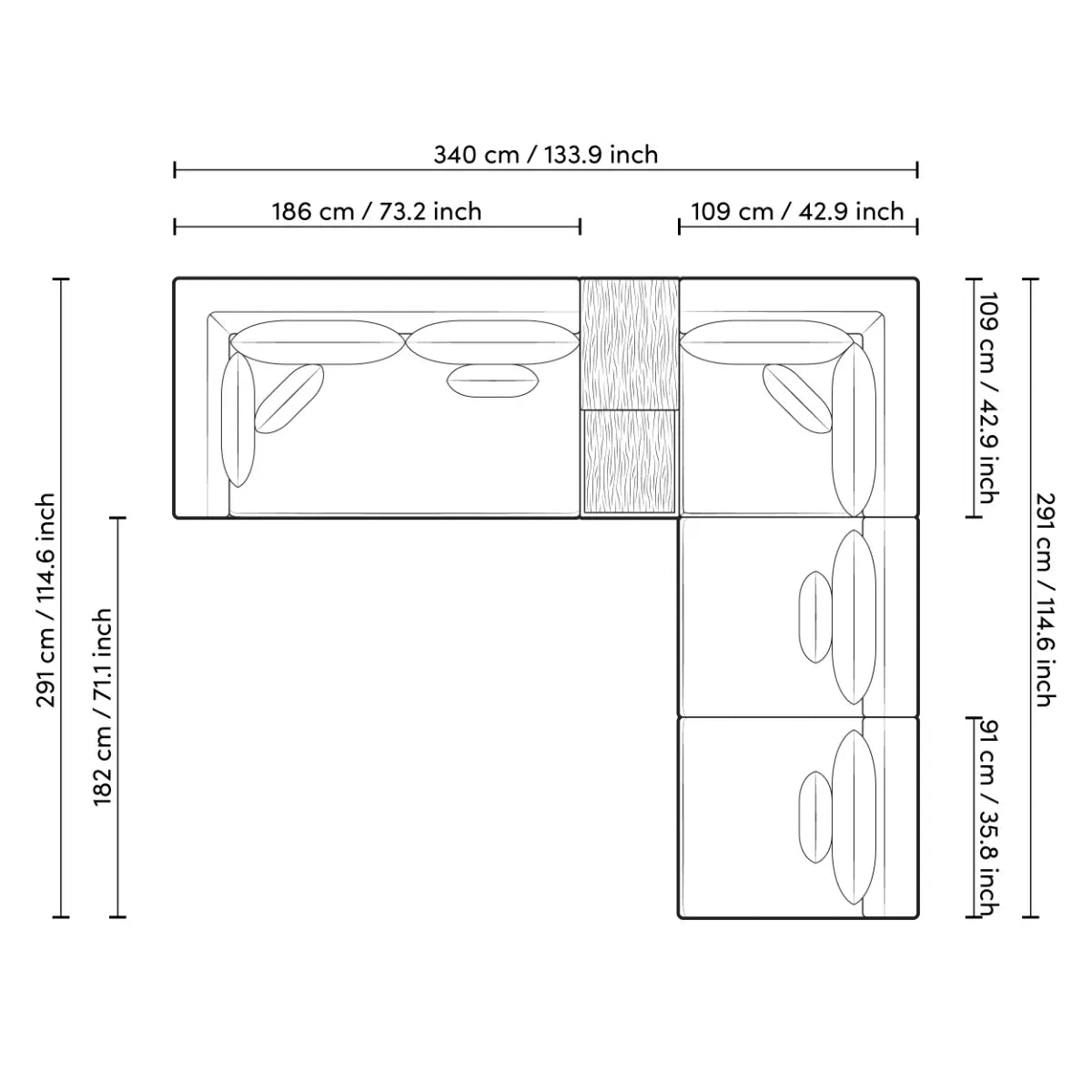 EICHHOLTZ SOFA ENDLESS 114824