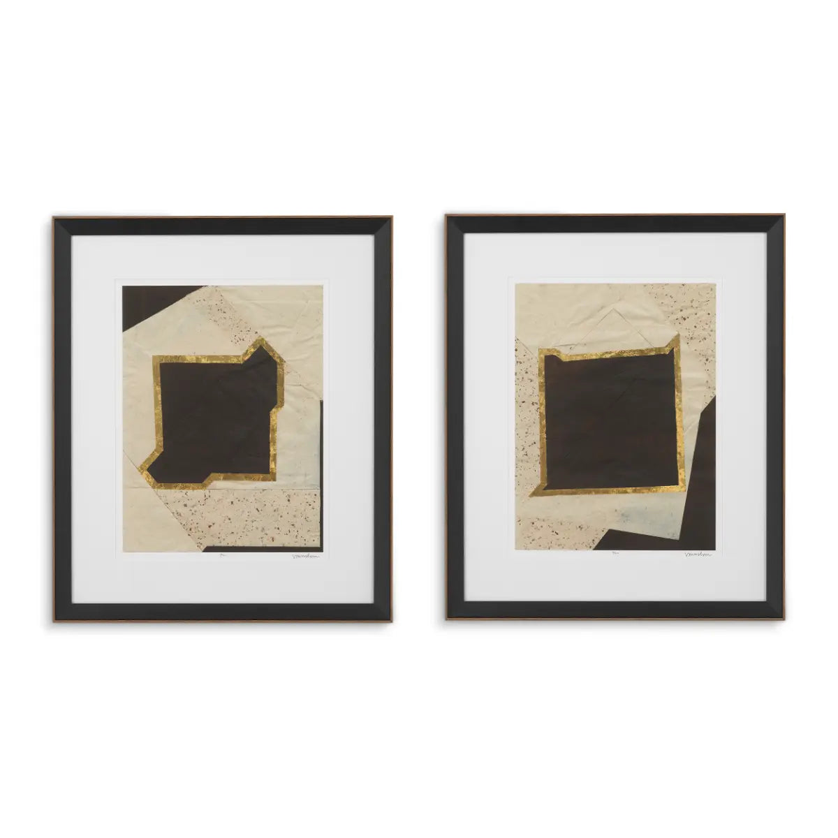 EICHHOLTZ KUNSTDRUCKE CREASED UMBER VON VANNA LAM 2ER SET 119748