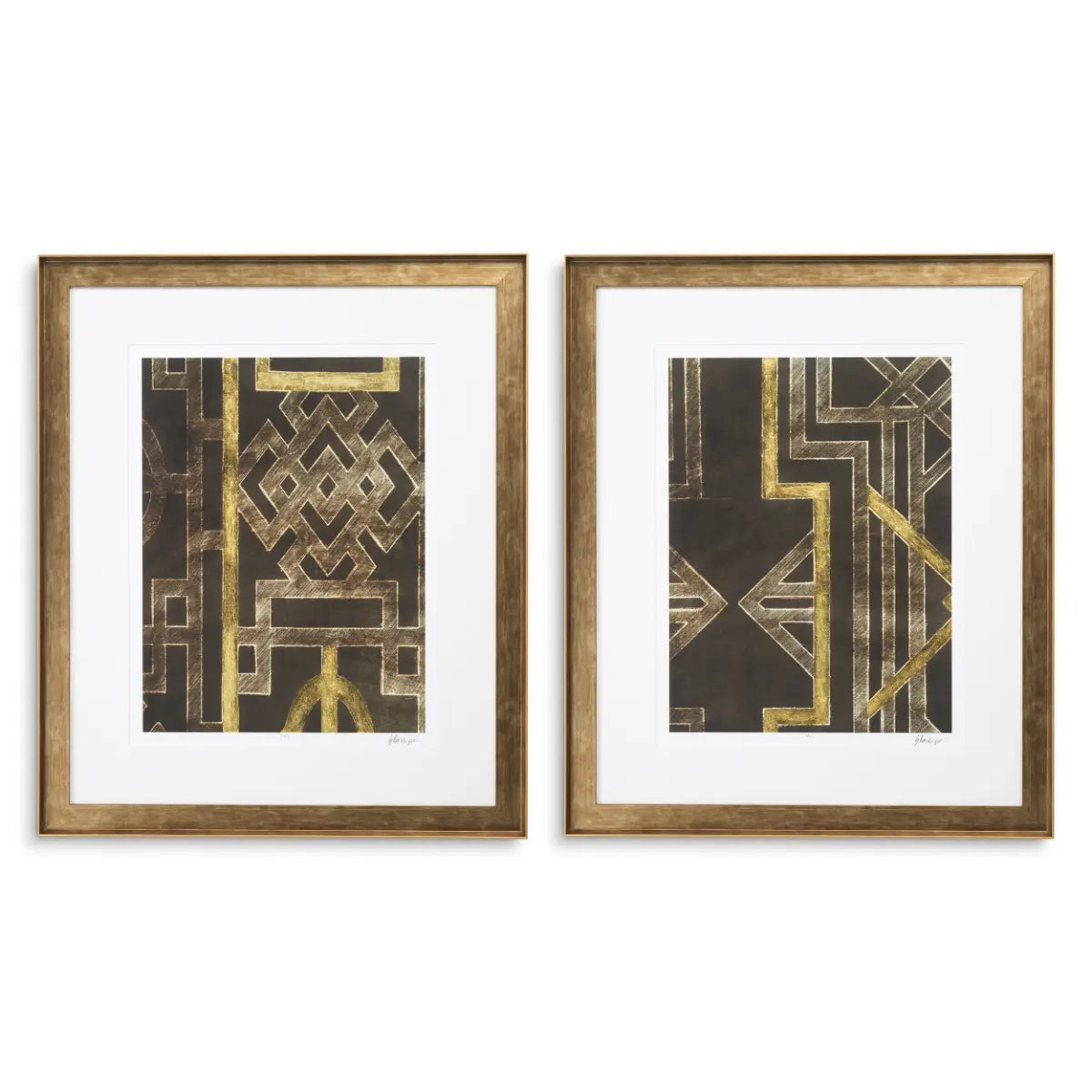 EICHHOLTZ KUNSTDRUCKE TRELLIS PATTERN VON ETHAN HARPER I 2ER SET 120718