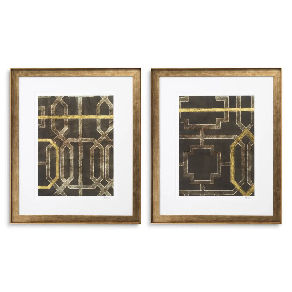 EICHHOLTZ KUNSTDRUCKE TRELLIS PATTERN VON ETHAN HARPER II 2er-Set 120744