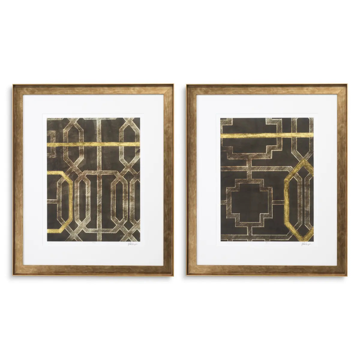 EICHHOLTZ KUNSTDRUCKE TRELLIS PATTERN VON ETHAN HARPER II 2ER SET 120744