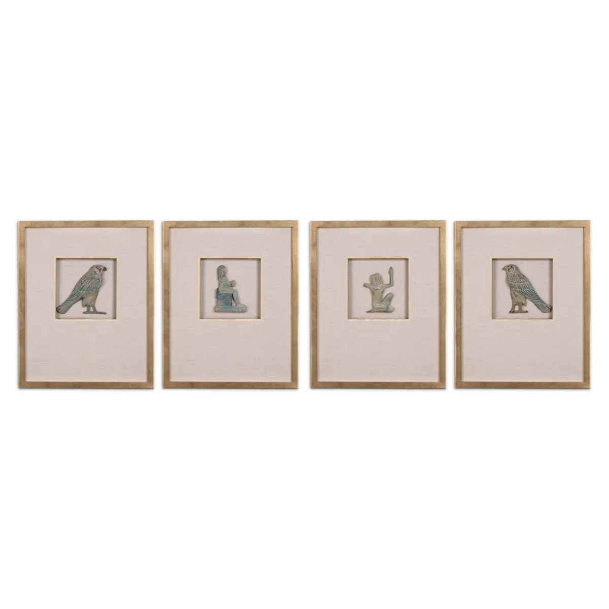 EICHHOLTZ WANDOBJEKT INTARSIENKUNST HERMOPOLIS 4ER SET TM0165